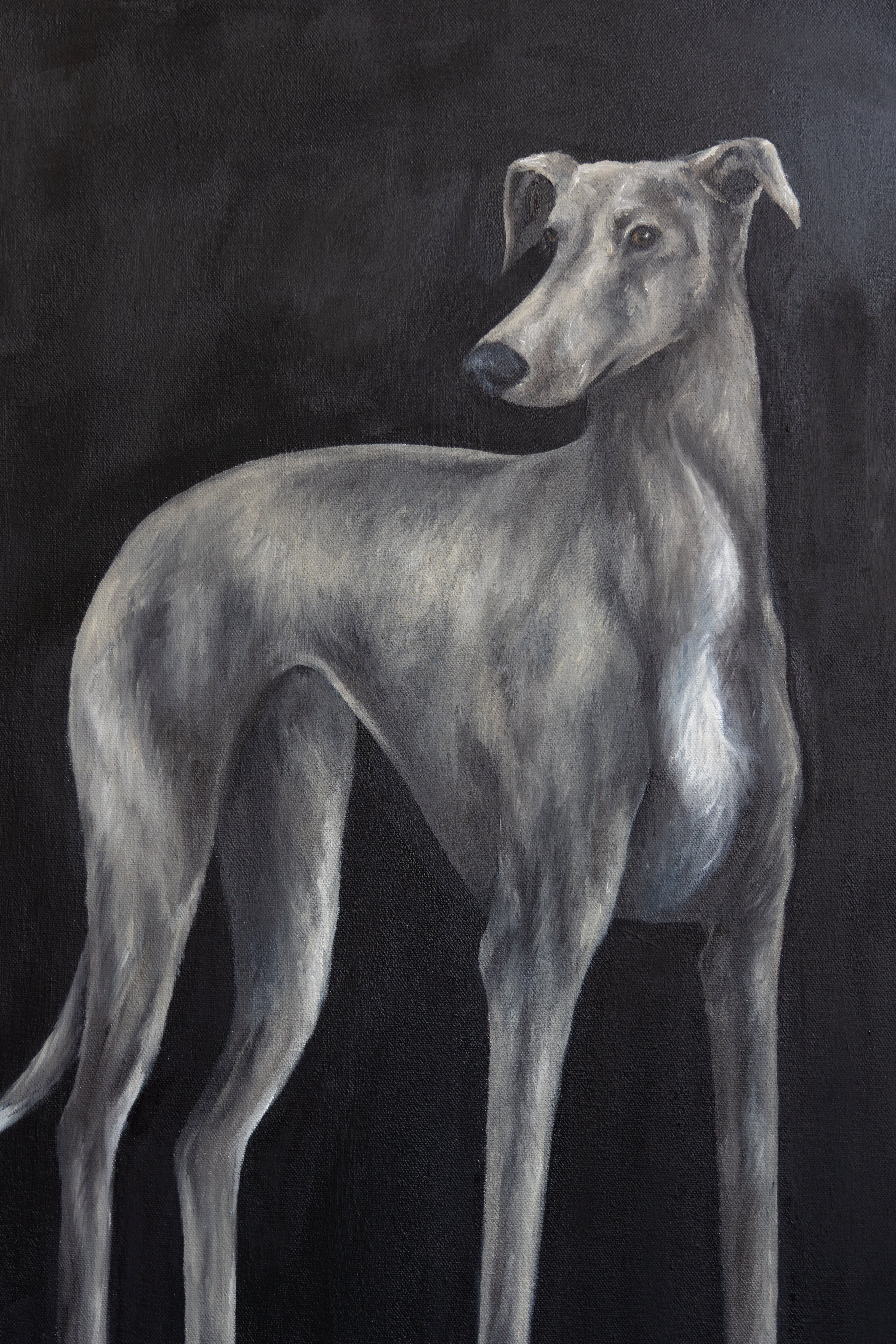 "Doggy Long Legs" Original Oil Painting