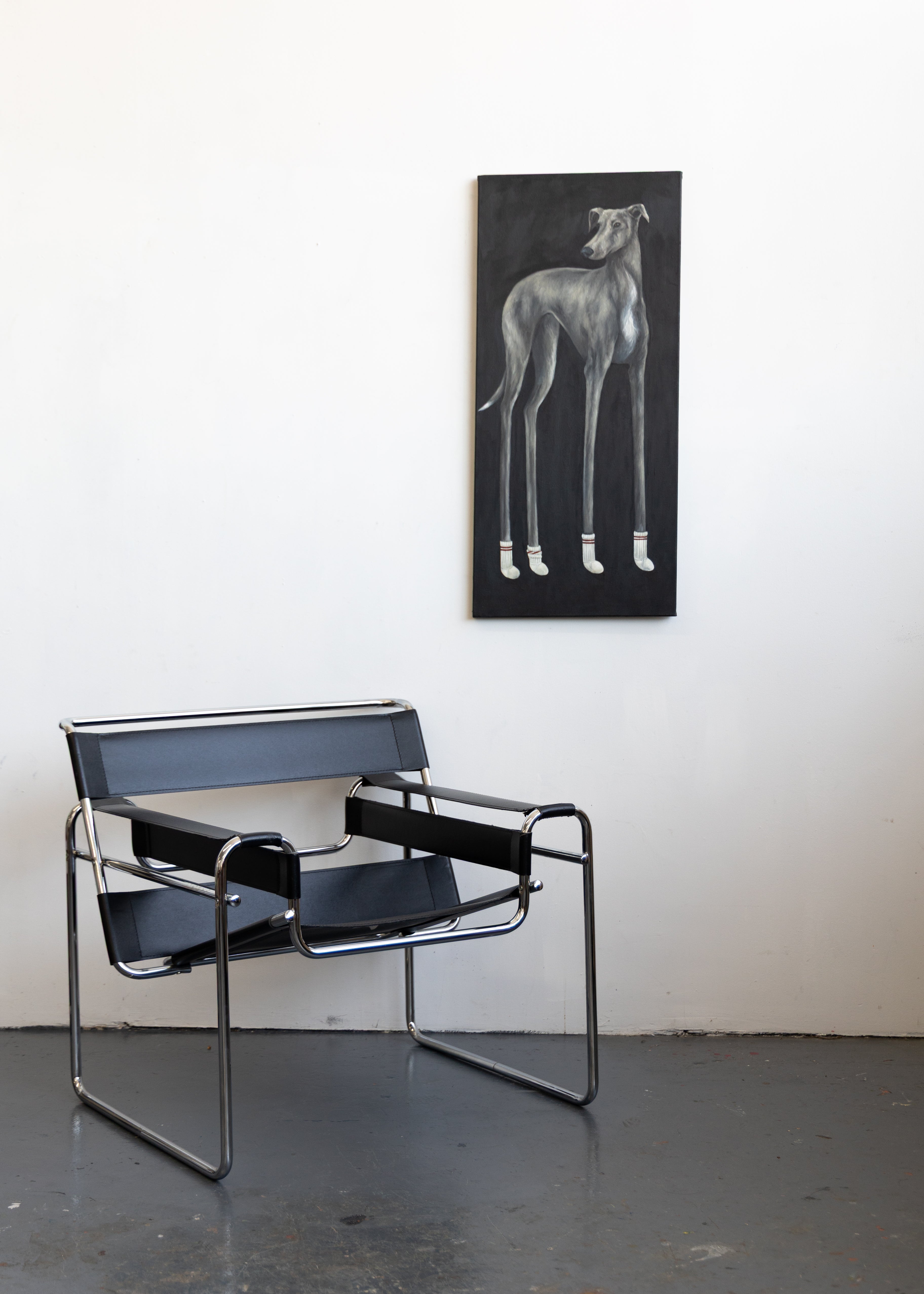 "Doggy Long Legs" Original Oil Painting