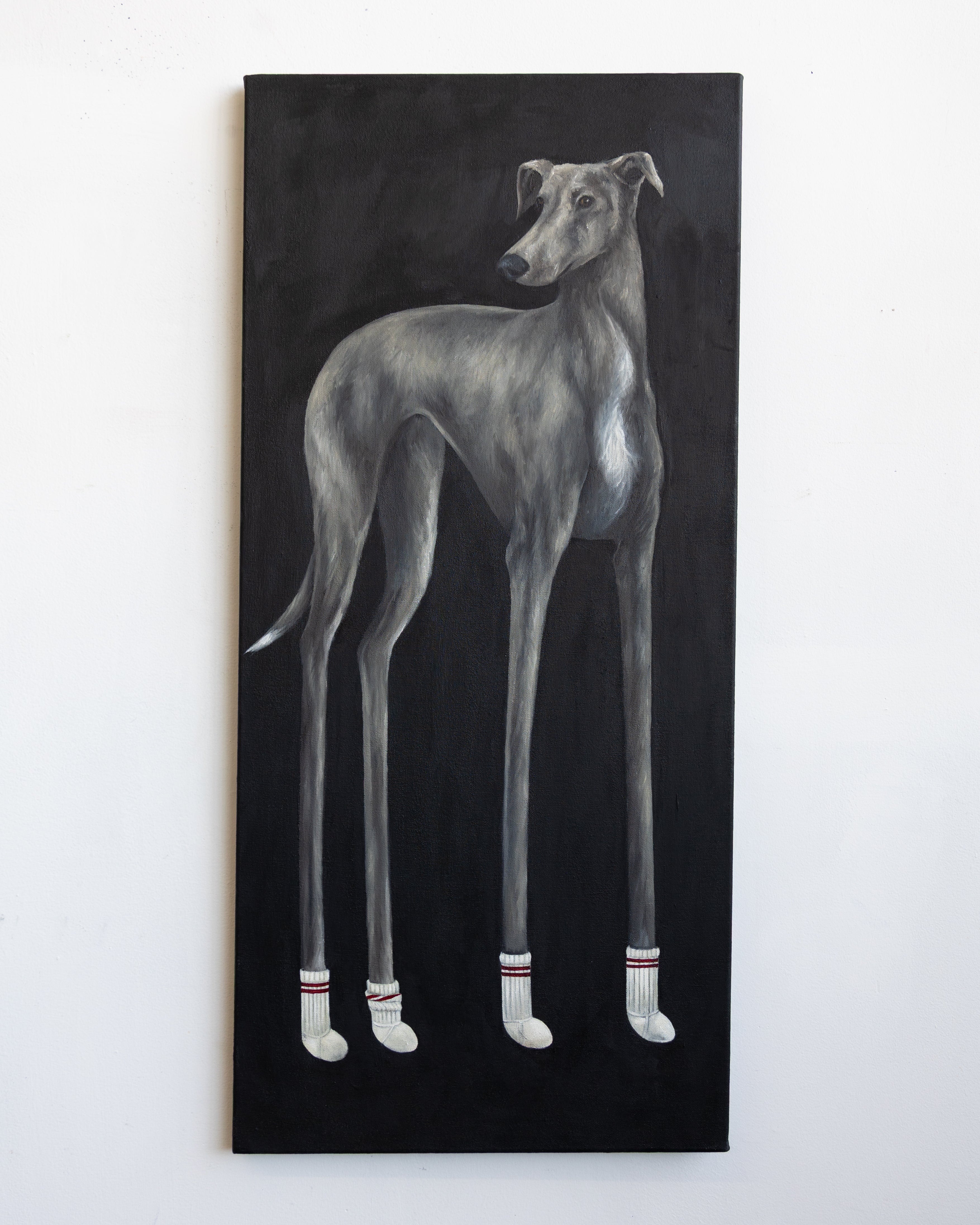 "Doggy Long Legs" Original Oil Painting